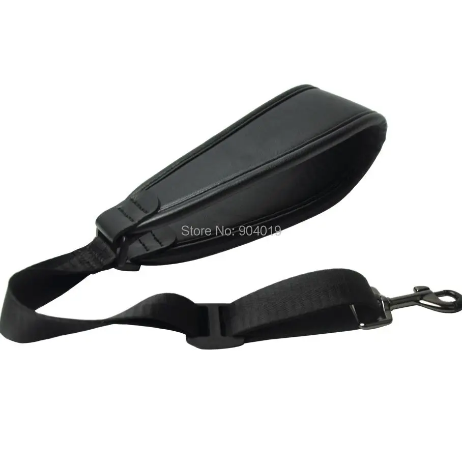 

Black Saxophone Sax Genuine Leather Neck Strap