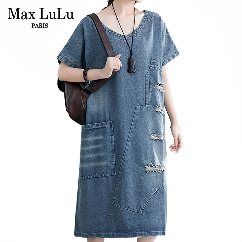 Max LuLu/Летняя женская уличная одежда в Корейском стиле панк Женская джинсовая