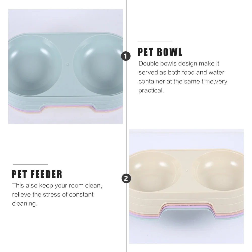 

8pcs Pet Double Bowl Feeding Bowl Pet Eating Bowl Cat Drinking Bowl Pet Supplies