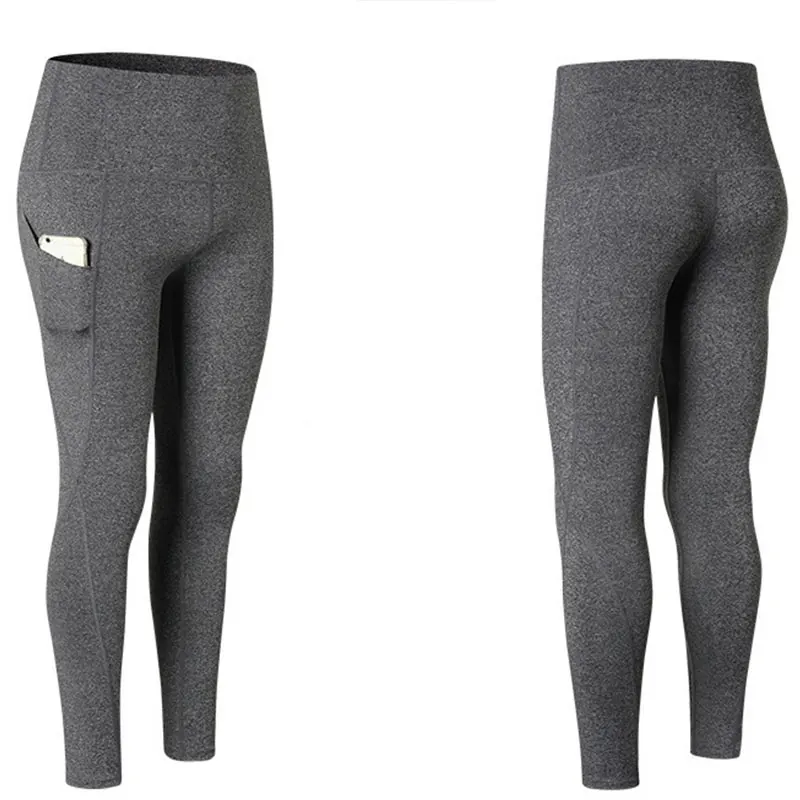 Леггинсы для тренировок с карманами женские длинные штаны пуш-ап леггинсы
