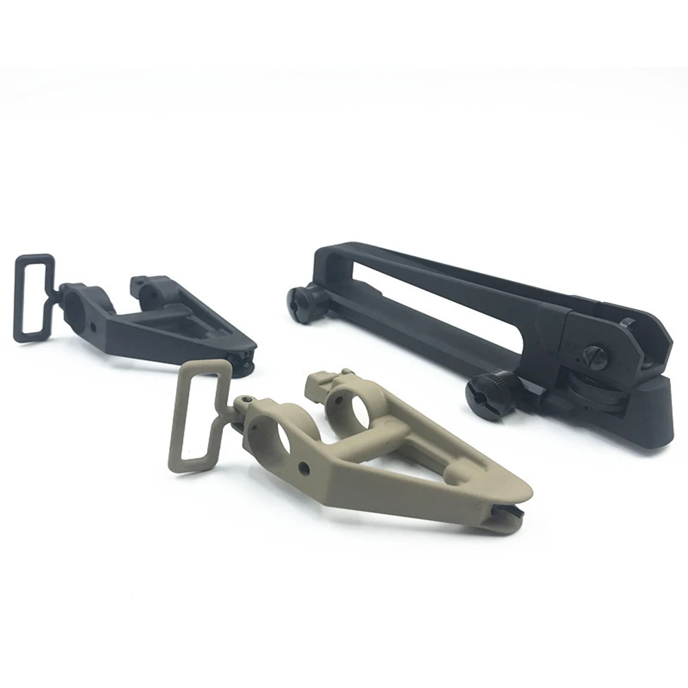 

Totrait Airsoft AR15 Metal Detachable Black Carry Handle Dual Apertures A2 Rear Sight and Triangle Front Sight For M4 M16 huntin