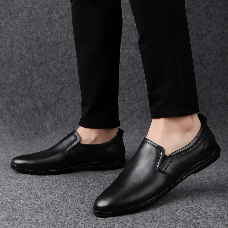 Модные лоферы кроссовки из натуральной кожи мужская повседневная обувь слипоны