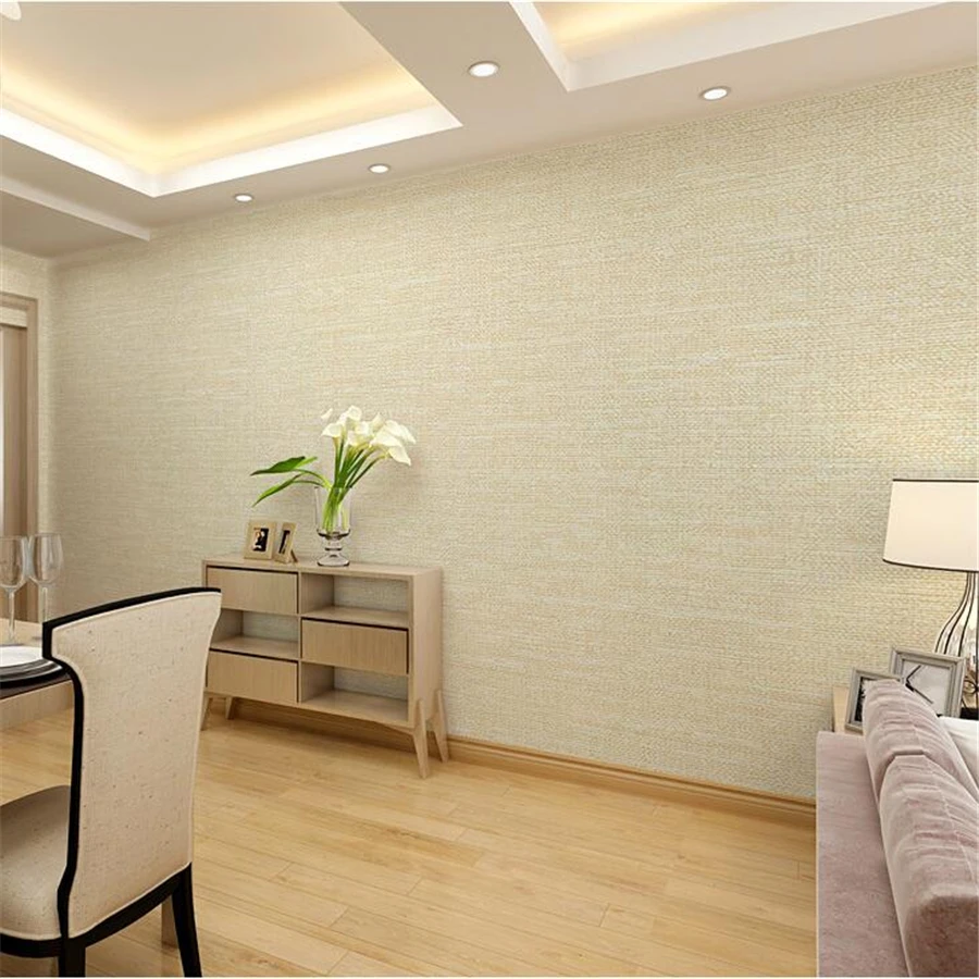 beibehang Pure pigmented linen pattern imitation straw wallpaper shop office hotel engineering Chinese retro gray обои | Обустройство