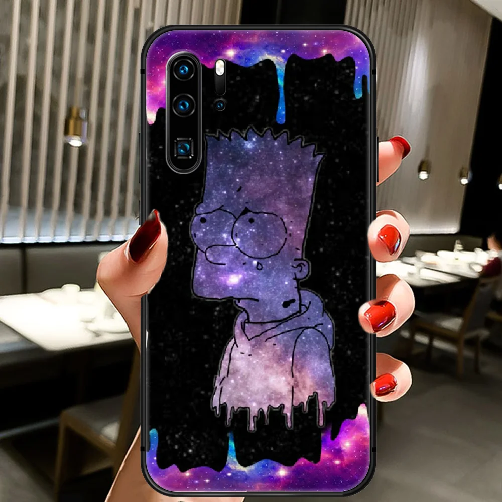 

Funny Homer J simpson Phone Case Cover Hull For Huawei P8 P9 P10 P20 P30 P40 Lite Pro Plus Smart Z 2019 black Funda Fashion