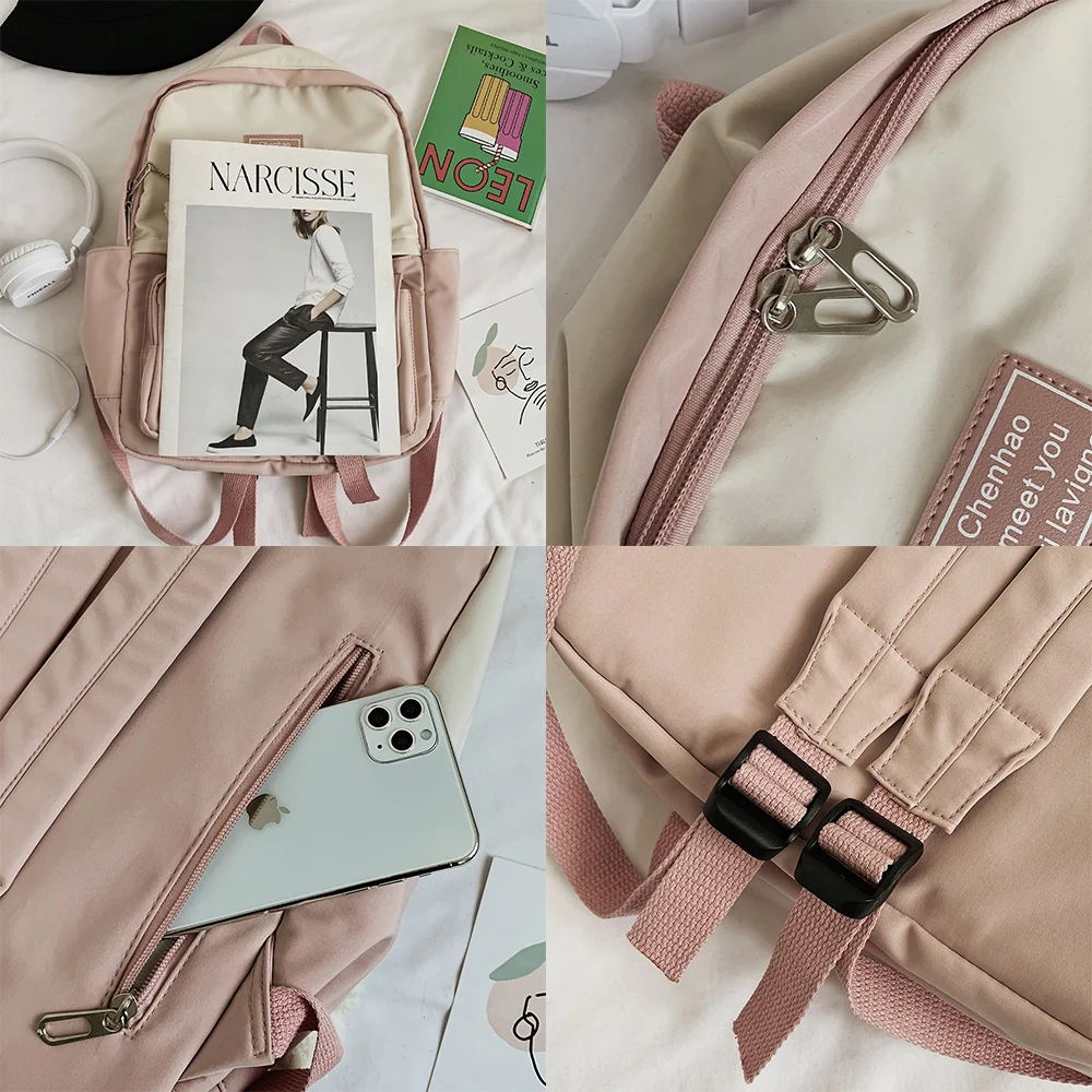 

Girl College Student Backpack Cute Flower Nylon Women School Bags Harajuku Ladies Kawaii Backpack Female Fashion Bag Book Trendy