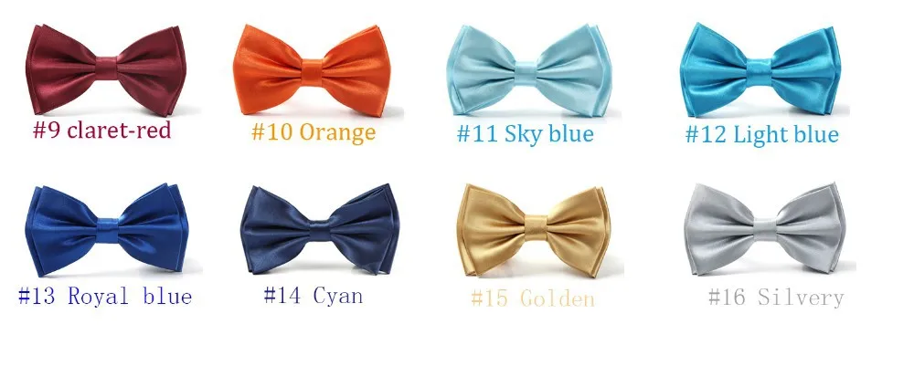 Классический галстук-бабочка для мужчин и женщин 25 однотонных цветов формальное