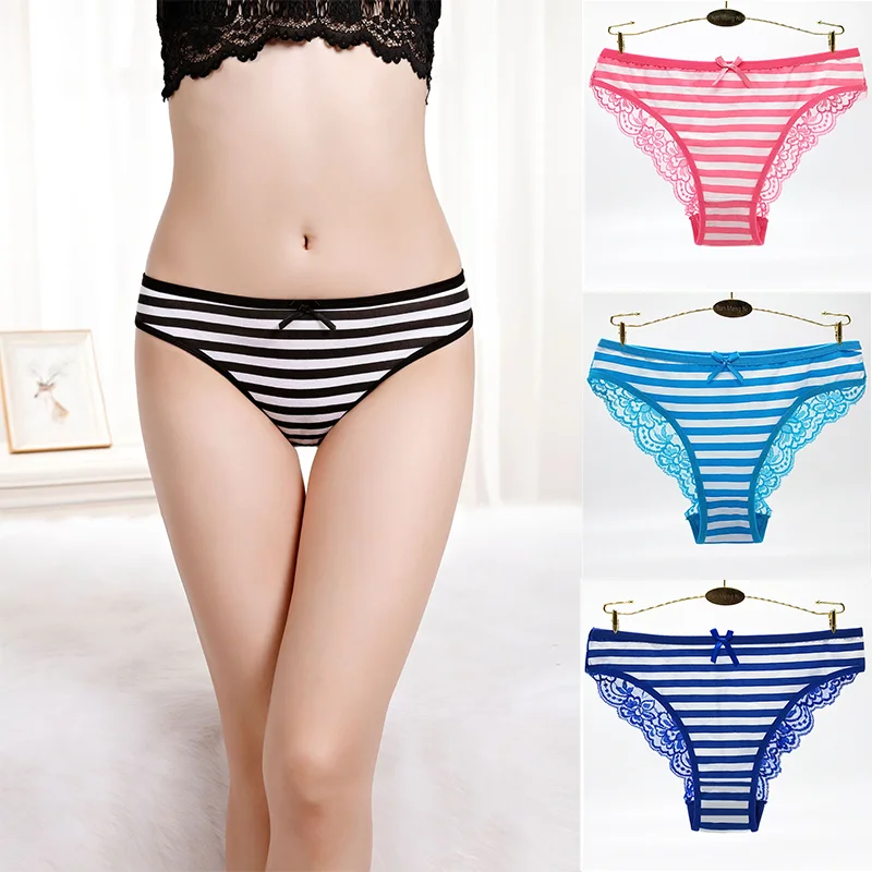 

Женские хлопковые трусики в полоску Secret cabin, мягкое женское нижнее белье с заниженной талией, приятные для кожи трусики, дамское нижнее бель...
