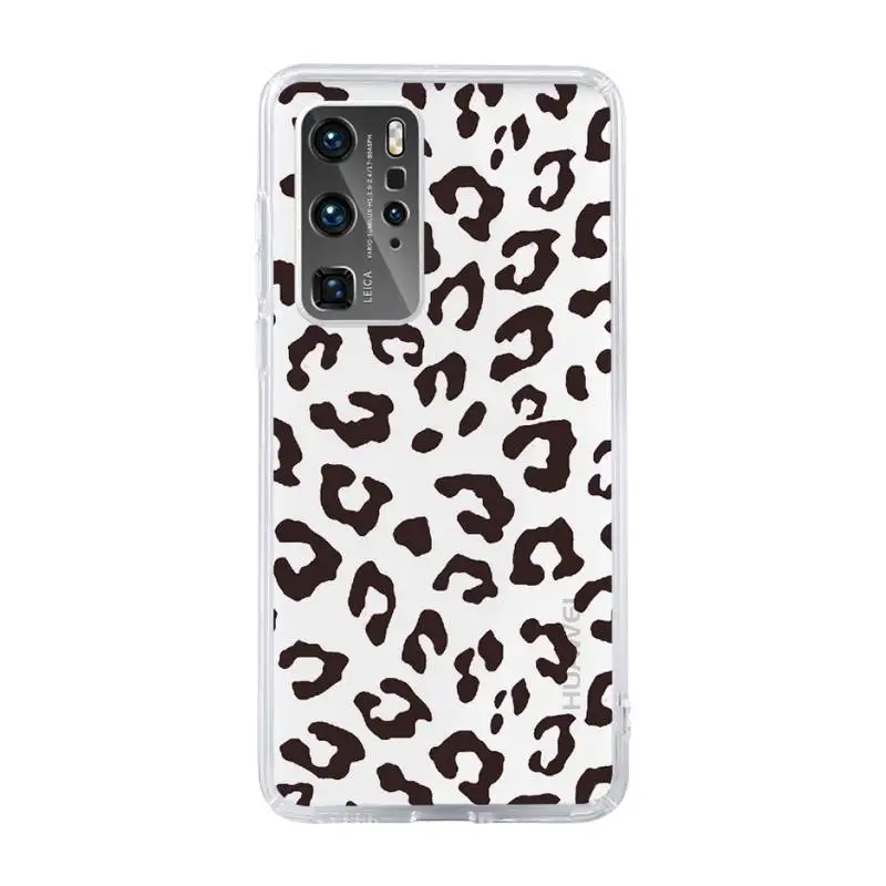 

Leopard Sexy girl women art Phone Case Transparent For Huawei MATE P 40 30 20 10 pro plus lite X 5G Soft TPU Clear Mobile bags