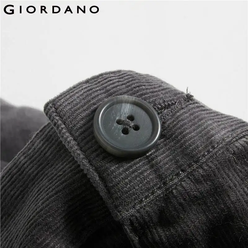 

Giordano Men Pants Thick Corduroy Cotton Straight Pants Full Length Zip Fly Slant Pockets Casual Calca Masculina 13110805