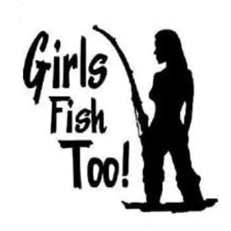 DAWASARU/Виниловая наклейка для девочек рыбок рыбалки кемпинга | Черный