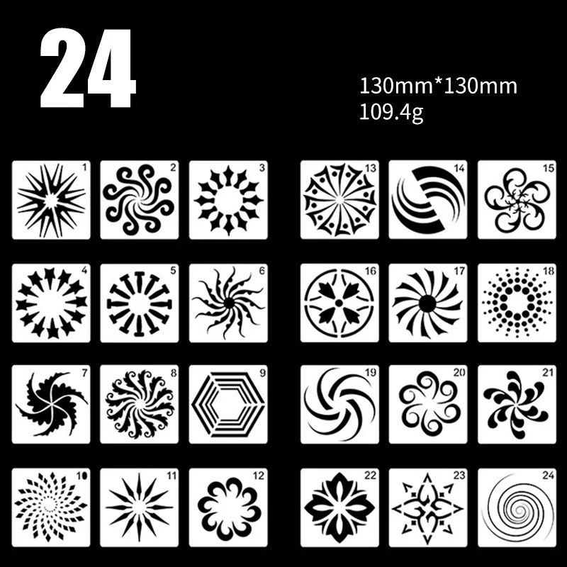 

NEW 24Pcs/set Mandala Geometry Painting Template DIY Layering Stencils Painting Scrapbook Coloring Embossing Album Decorative