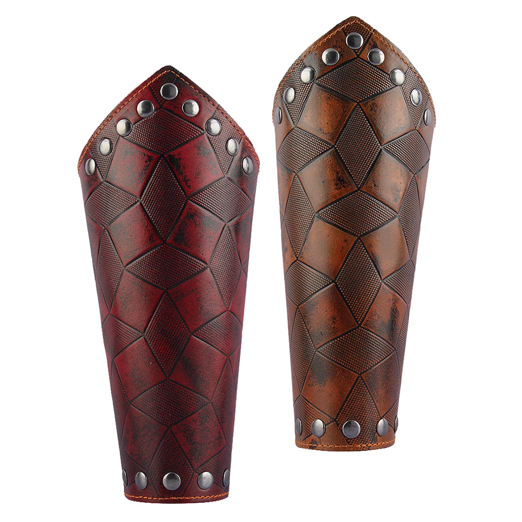 Средневековый унисекс наручи Искусственная кожа перчатку браслет Доспех| |