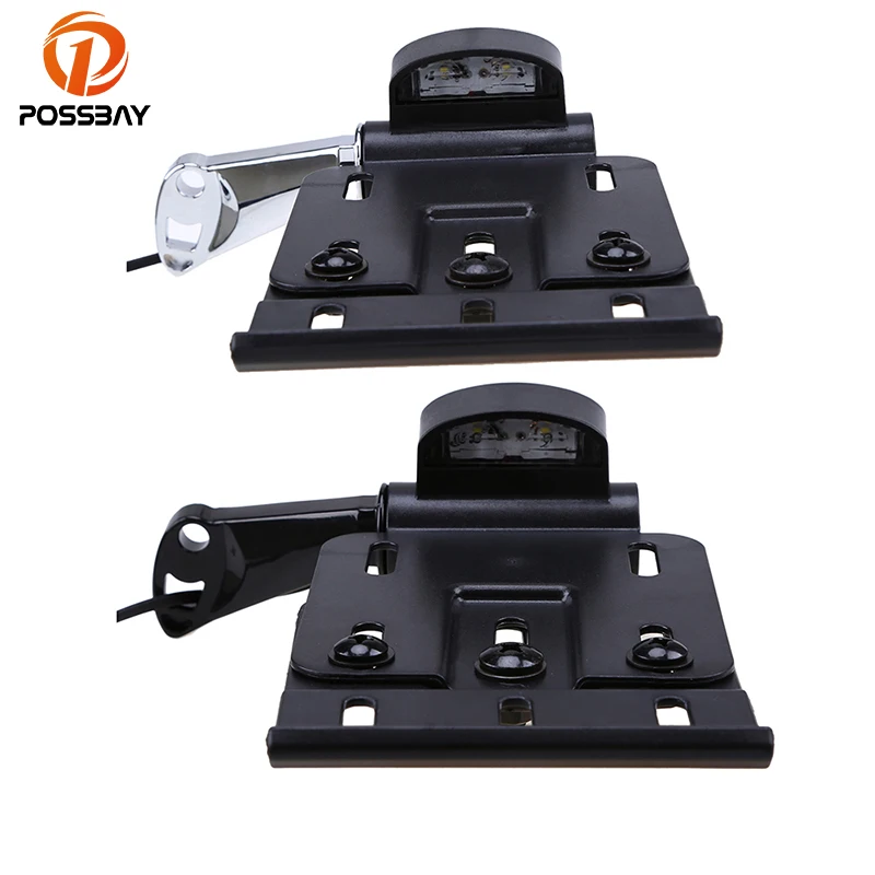 

POSSBAY 8mm Motorcycle Side Mount Holder for Harley Sportster XL883 XL1200 2004-2016 LED License Plate Frame Lights Brackets