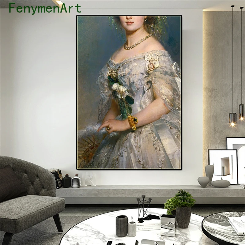 

European Woman Canvas Painting Flowers and Woman Posters and Prints Vintage Wall Art Pictures for Living Room Home Decoration