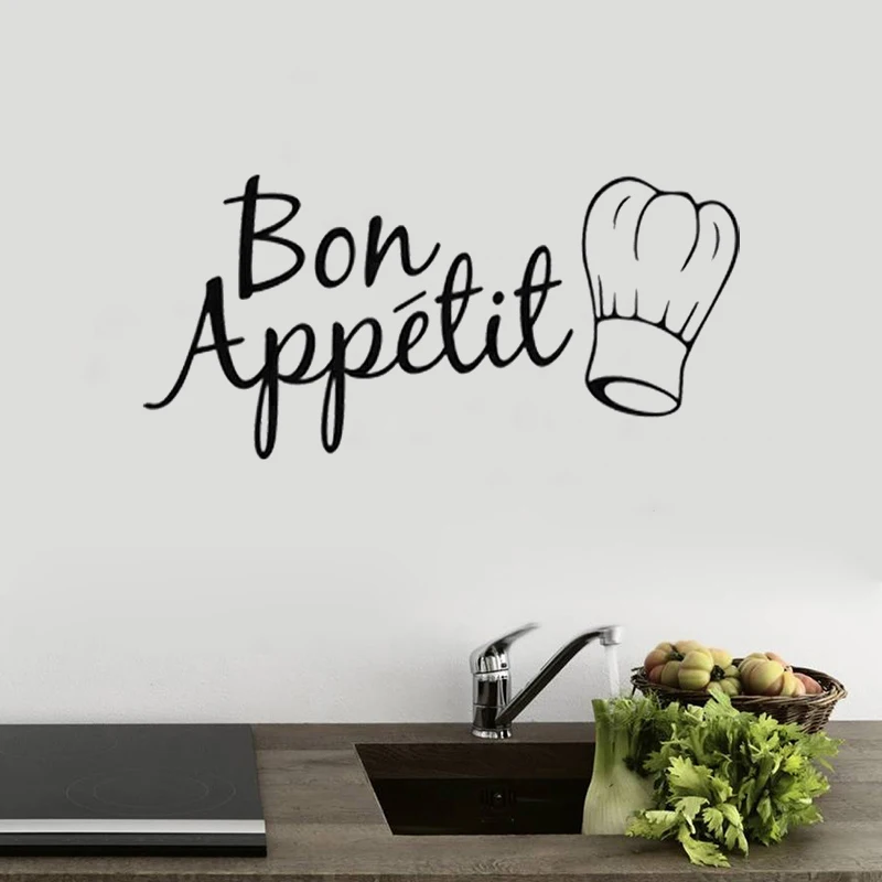 

Room decoration kitchen food wall stickers Bon appetit diy vinyl wall art sticker home decals art wall backgrounds poster C6030