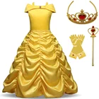 Платье принцессы для косплея 2022, платья для девочек, красивый костюм для хэллоуивечерние, маскировка, одежда для коронации, детская одежда