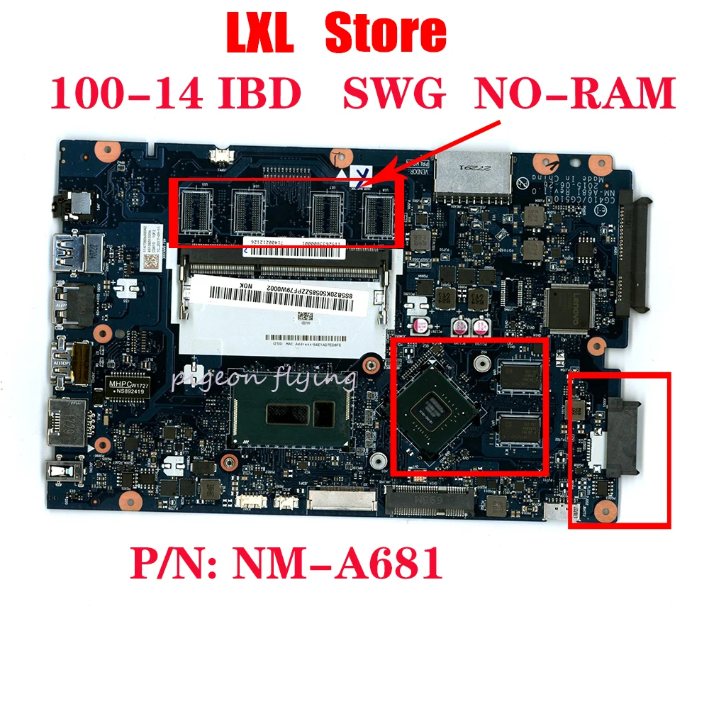 Новинка 80RK для lenovo ideapad 100 14 IBD материнская плата ноутбука CPU:I3 5005(SR27G) GPU 920M DDR3 P/N: NM A681