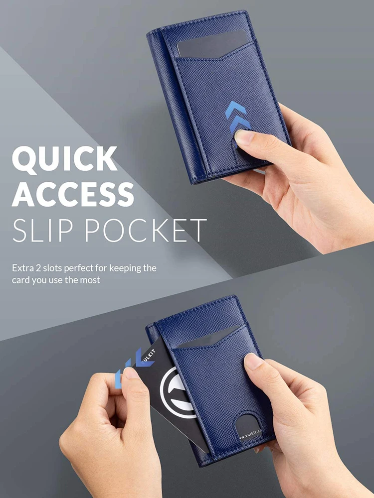 Тонкий двухскладной кошелек с отделением для кредитных карт и RFID-блокировкой