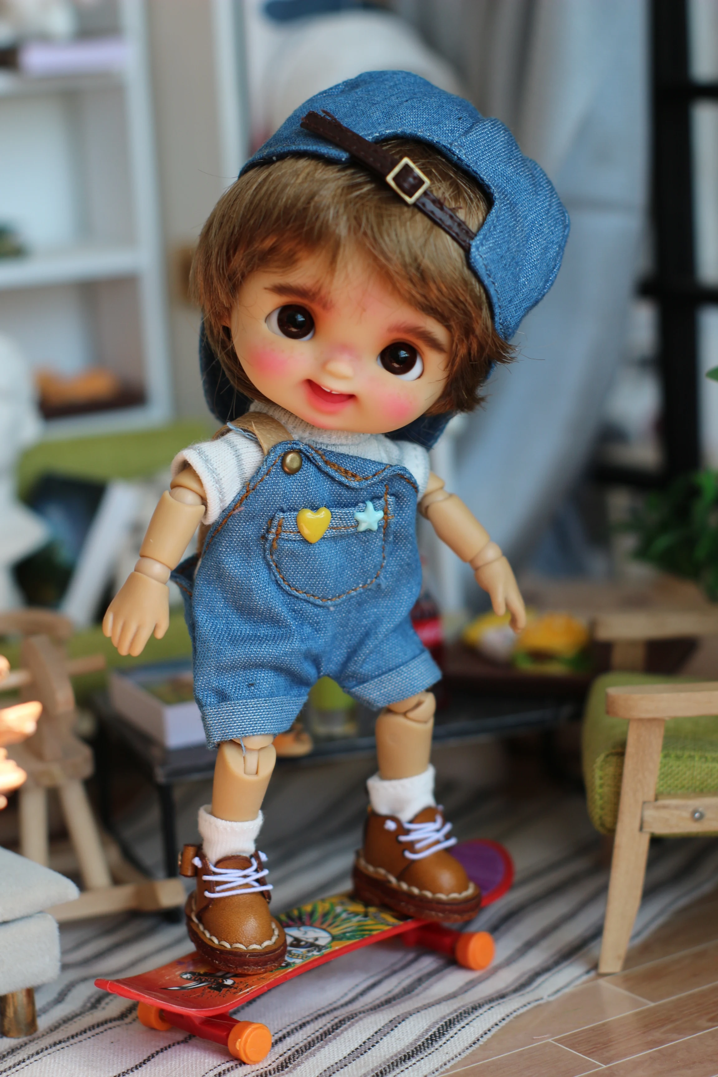 Ob11 doll Babao Xiaoxiao 1 / 12 8 BJD baby head including wig clothes shoes and body |