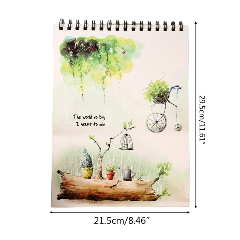 

40 Sheets A4 Watercolor Sketch Book Notepad for Painting Drawing Artist Supplies C90C