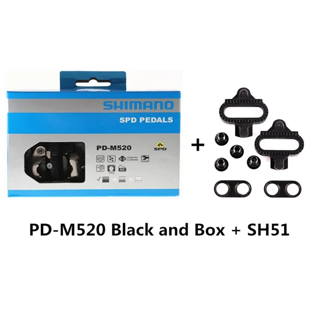 SHIMANO PD-M520/PD-M540 замок шаг горный велосипед самоблокирующаяся педаль с SH51 замок часть может добавить PD22 Замок кусок абсолютно новая коробка - Цвет: M520 Black No PD22