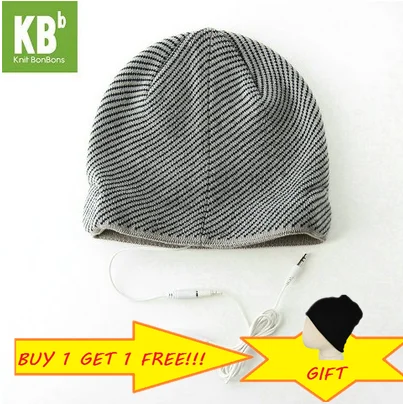 Вязаная шапка KBB для женщин и мужчин теплая вязаная наушников MP3 зима весна 2018|beanies
