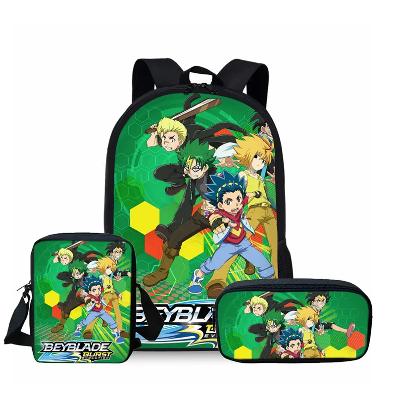 as pictures ThiKin 3 шт. Beyblade Burst школьные сумки набор для Дети Мальчики Школа Рюкзаки на плечо рюкзак Детский рюкзак ранец - Цвет: as pictures