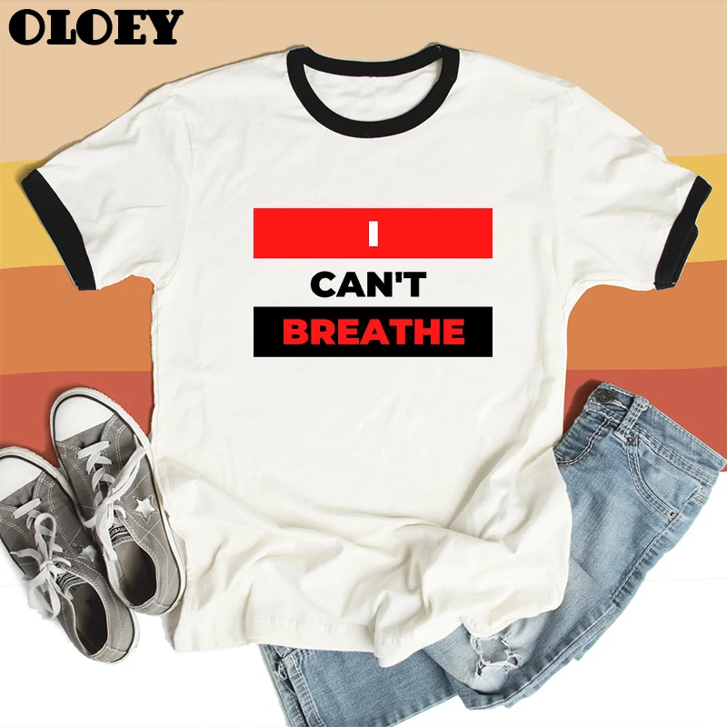 

George Floyd I Can't Breathe Graphic t shirts Women Clothes Harajuku Aesthetic Tops Fashion Black Lives Matter Female T-shirts