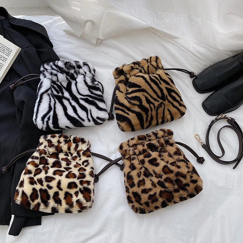 Женские сумки Zebra из искусственного меха женские Высококачественная сумка через