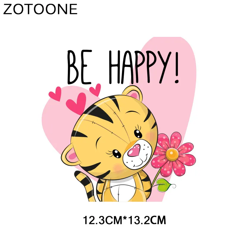 ZOTOONE патчи с утюгом для пары тигров теплопередача одежды DIY буквы цветок патч