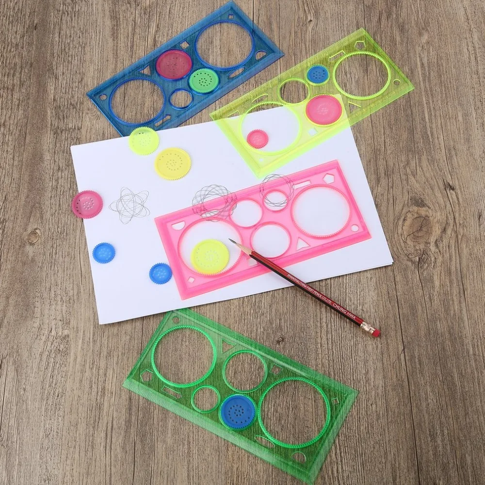 1 шт. многофункциональная Геометрическая линейка спирографа инструменты для