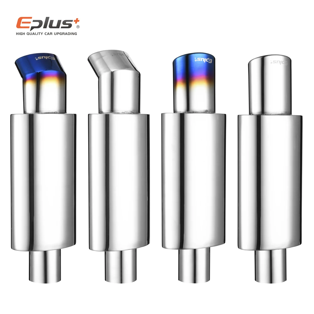 

Car Exhaust Pipe Muffler Tail Universal Oval Stainless 51 57 63mm Blue Silver Exhaust System Mufflers Sports Car Sound
