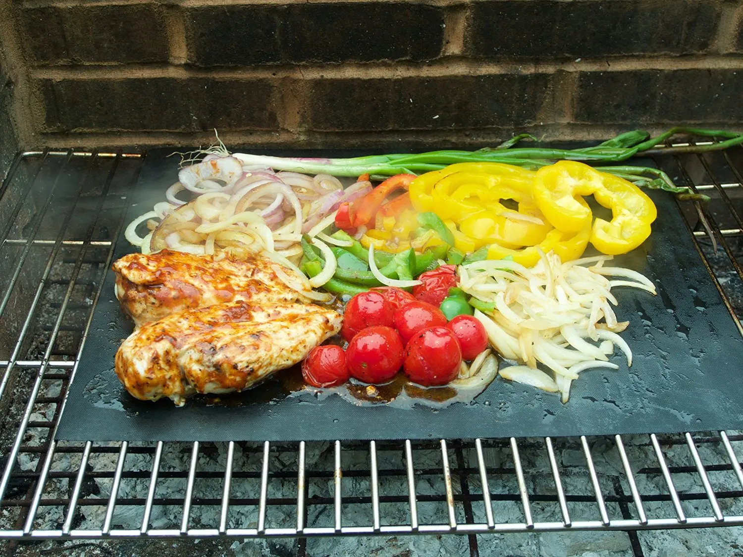 

10pcs Non-stick BBQ Grill Mat Heat Resistant Barbecue Cooking Grilling Sheet Pad Outdoor Baking Pad Kitchen Tools