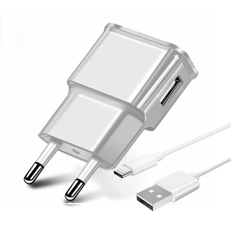 USB зарядное устройство 2a Быстрая зарядка Путешествия ЕС США переходник портативное Сетевое зарядное устройство кабель мобильного телефона для samsung Galaxy A50 S8 Xiaomi - Тип штекера: EU and Cable White