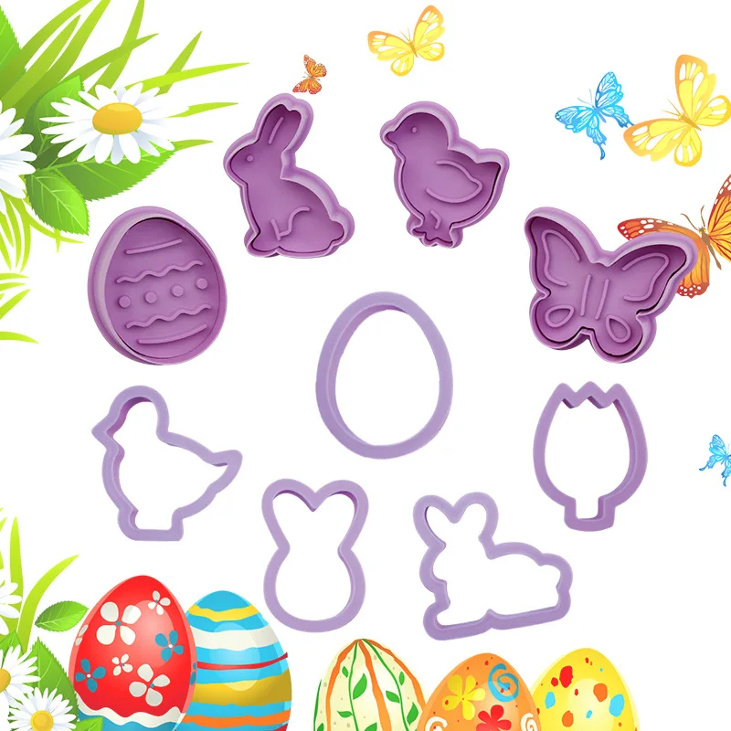 

1 Set Easter Egg Rabbit Chick Butterfly Shape Cookie Cutters Fondant Biscuit Cutter Mold Pastry Cake Baking Decorating Tools