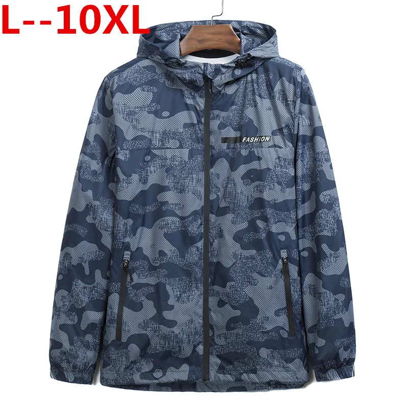 plus 10XL 9XL 8XL 6XL 5XL 4XL Floral Jacket Autumn Mens Hooded Jackets Loose Fit Long Sleeve Homme Trendy Windbreaker Coat | Мужская