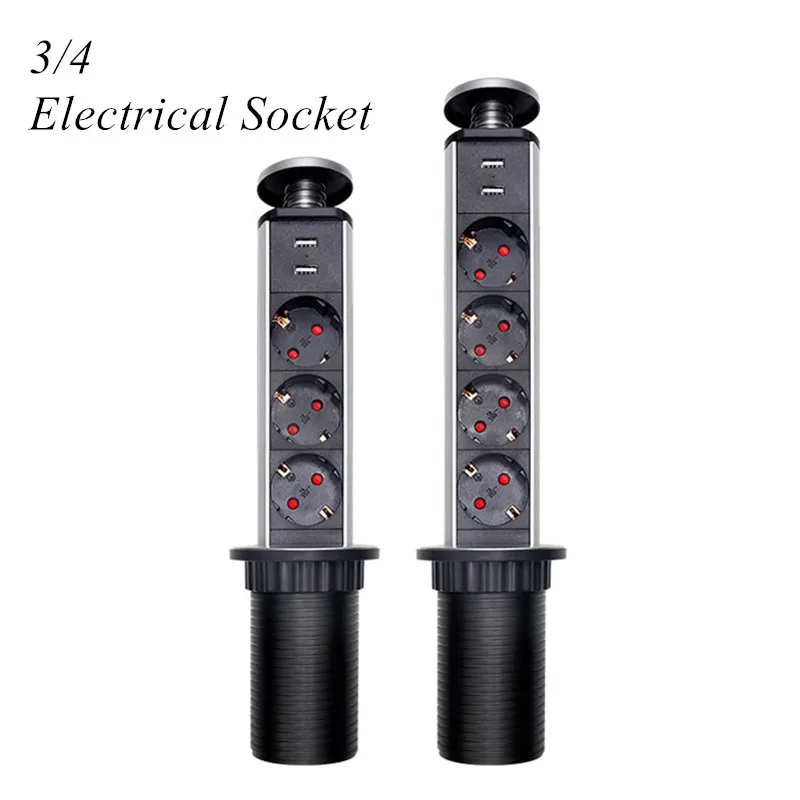 

Розетка электрическая, 3 / 4 порта, 2 USB-порта