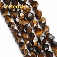 natural faceted yellow tiger eye stone beads 6 8 10 12mm loose spacer charm beads for jewelry making women bracelets necklaces