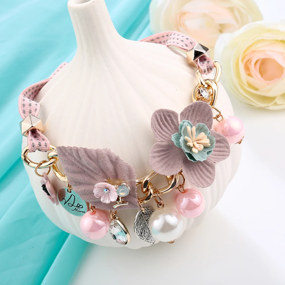 Цветочные массивные ожерелья для женщин Collier Femme колье из искусственного жемчуга Neklaces& кулоны Модные ювелирные изделия воротник подарки
