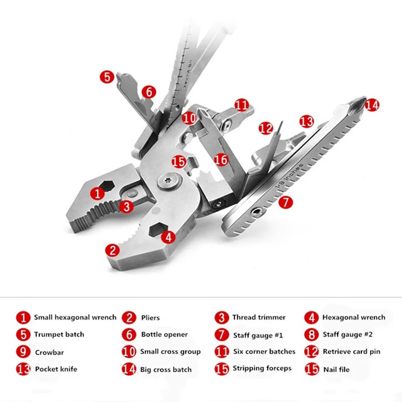 

Newly 25 In 1 Stainless Steel Plier Tool Portable Multifunction Wire Stripper Cutter Clamp XSD88