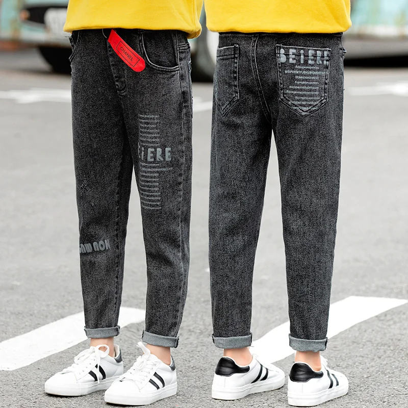 Эластичные облегающие джинсы для девочек новинка весны 2020 школьные повседневные