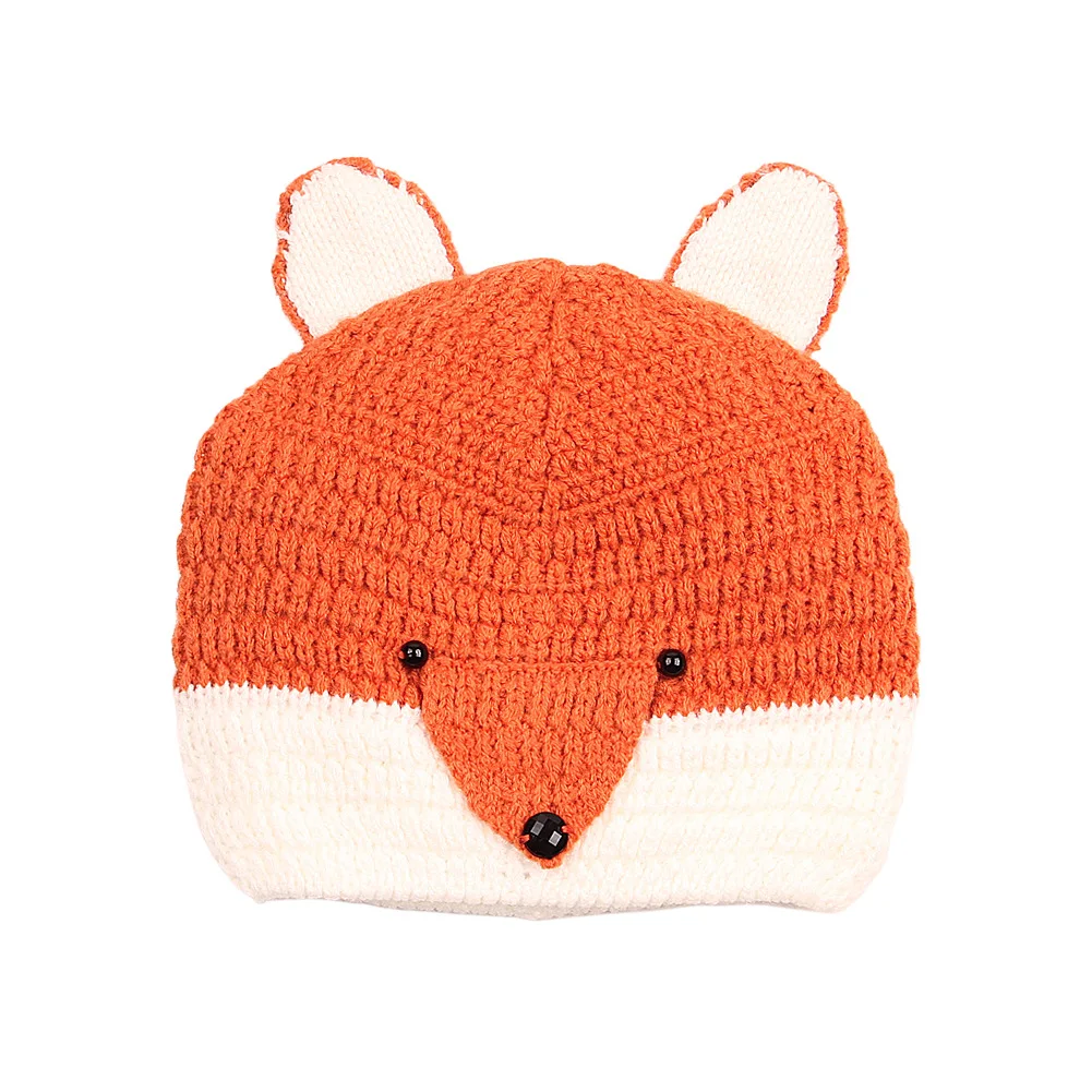 Шапка для новорожденных с рисунком лисы зимняя шапочка маленьких девочек и