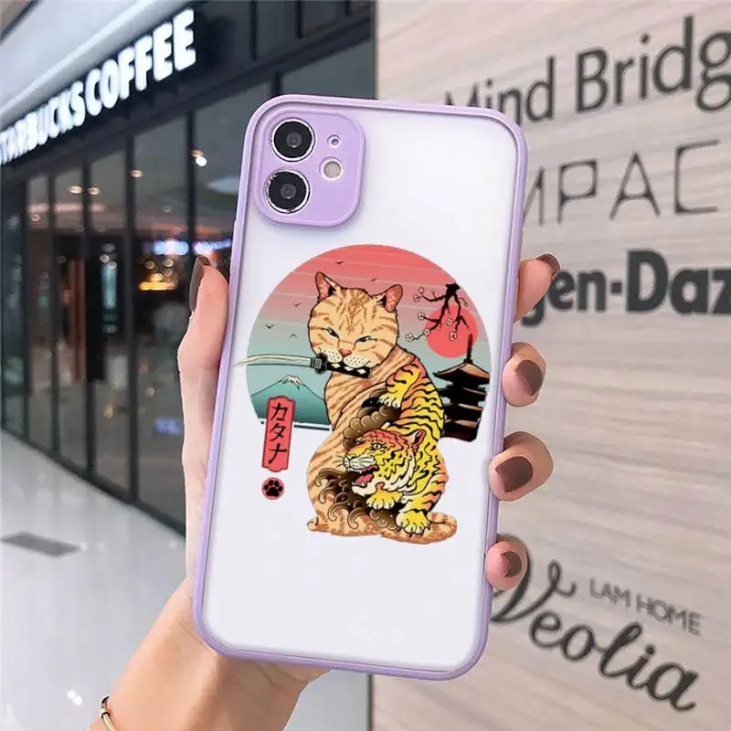 

Neko Ramen Japan Cat Anime Phone Case matte transparent For iphone 7 8 11 12 plus mini x xs xr pro max cover