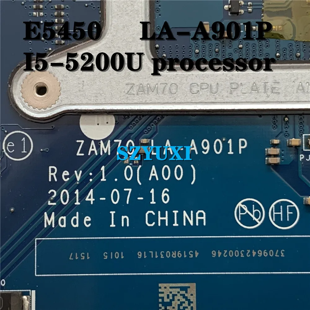 Материнская плата для ноутбука Dell Latitude E5450 модель ZAM70 I5-5200U 04CNY4 4CNY4