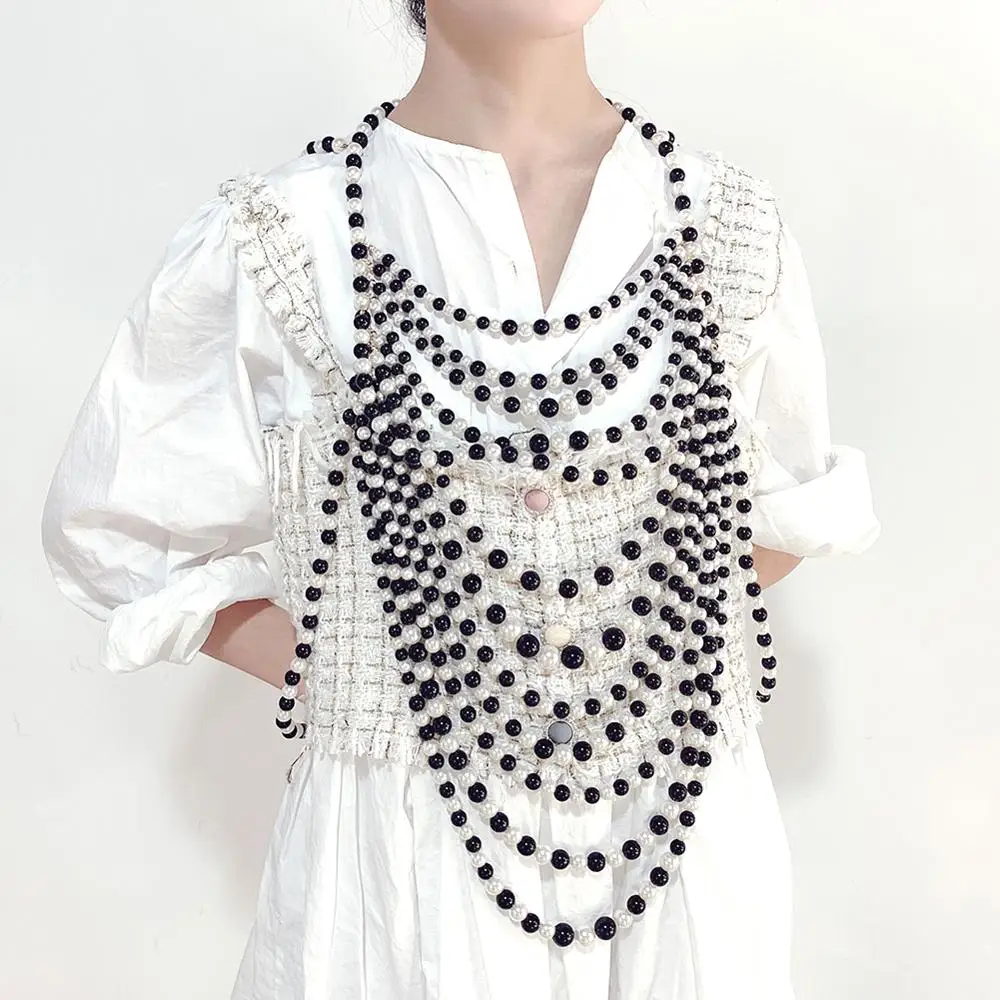 Корейское эффектное ожерелье Dvacaman ручной работы с имитацией жемчуга Женская