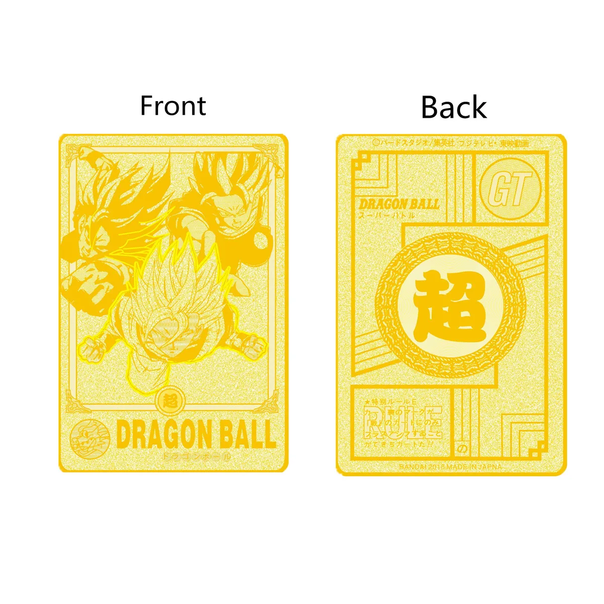 6 шт./лот металлический Dragon Ball Crad(1 шт. золотая металлическая карточка и 5 шт. бумажные игровые карты) с коллекционной пластиковой коробкой Super Dragon Ball Z