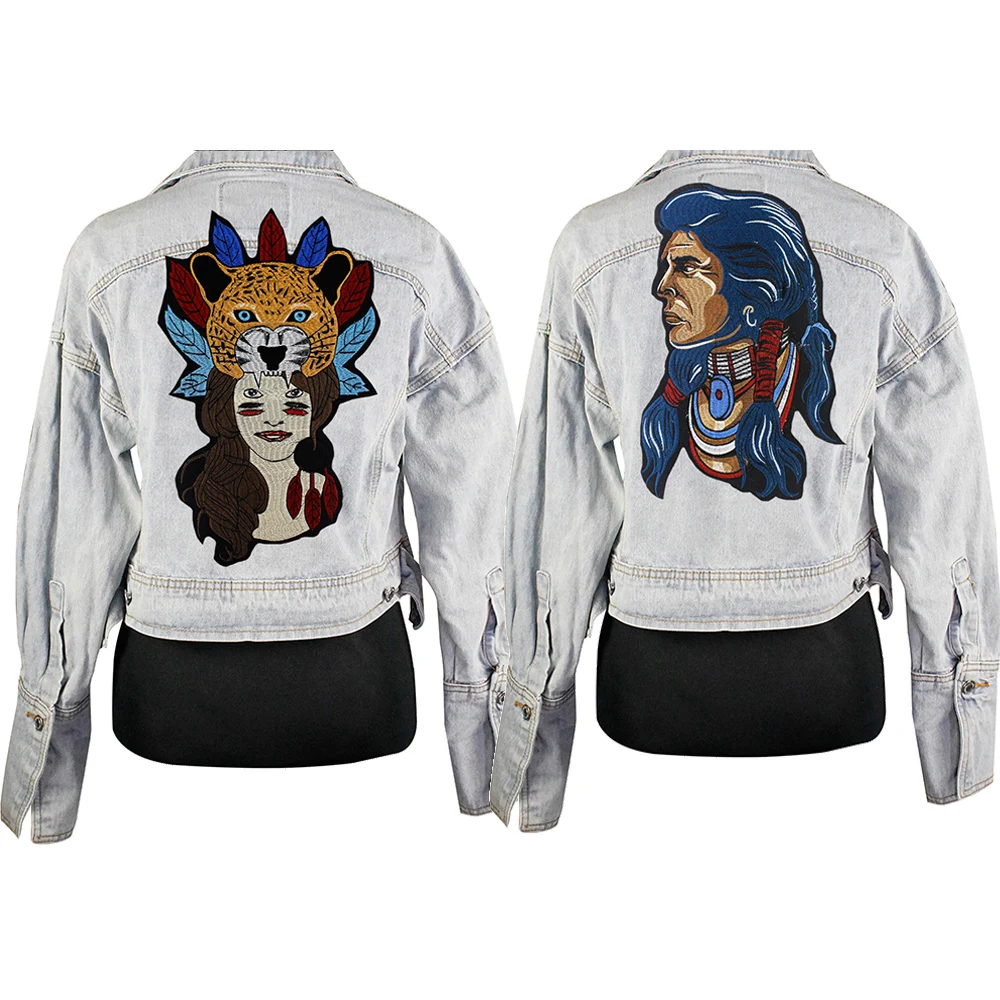 Большие леопардовые красивые нашивки для девушек вышивка Мужская нашивка