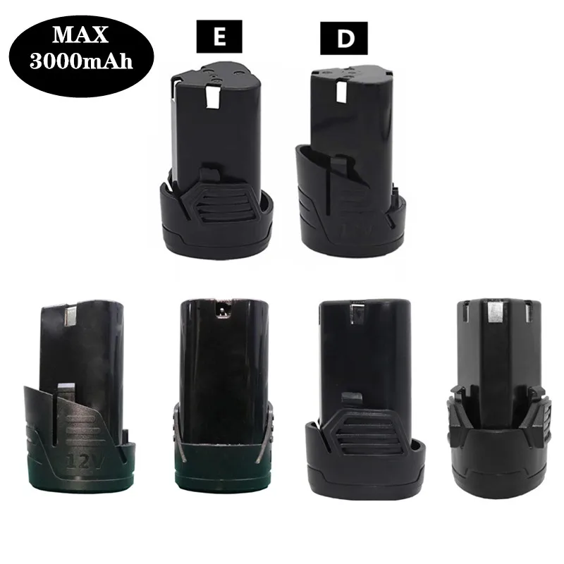 

3000 mAh Large Capacity Hand Drill Battery 12V Electric Screwdriver Power Battery Pack Rechargeable 18650 Battery