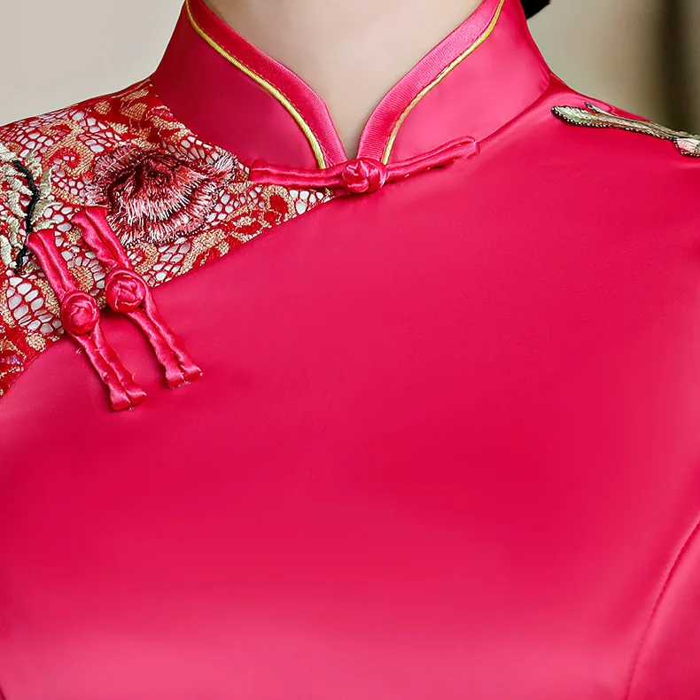 Вечерние Длинные Cheongsam в стиле ретро сексуальное тонкое платье свадебное