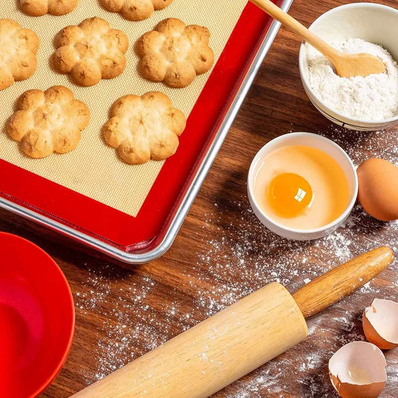 Retail 2 Set Non-Slip Washable Reusable Baking Tray With Silicone Spatula Heat Resistant Bakeware Mat A &amp B | Дом и сад